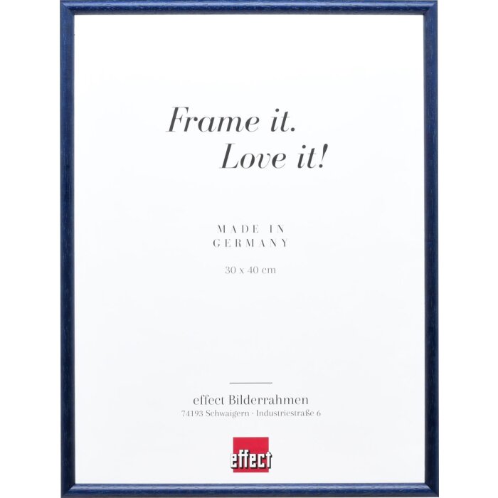 Efect cadru din lemn masiv profil 20 albastru 40x60 cm sticlă muzeu