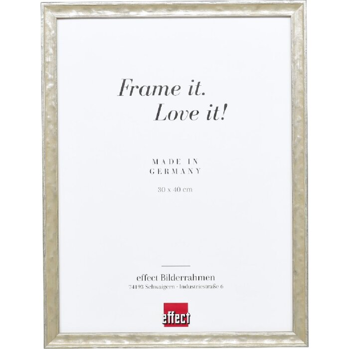 Effect Holzrahmen Profil 2070 Antireflexglas 45x60 cm silber