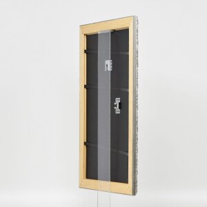 Effect Holzrahmen Profil 94 silber 45x80 cm mit Antireflexglas