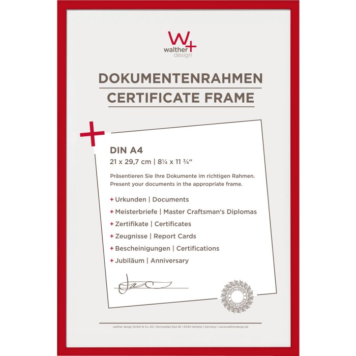 Walther Kunststoffrahmen NEW LIFESTYLE 21x29,7 cm DIN A4 rot