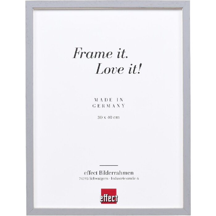 Efect cadru din lemn profil 35 gri deschis 7x10 cm sticlă normală + distanțier