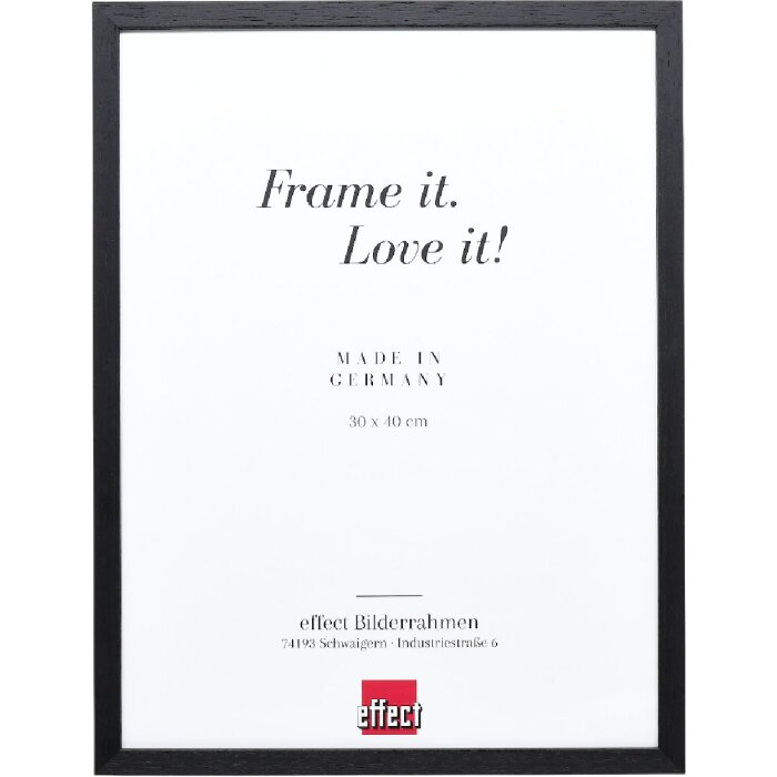 Efect cadru din lemn profil 35 negru 9x13 cm sticlă anti-reflexivă