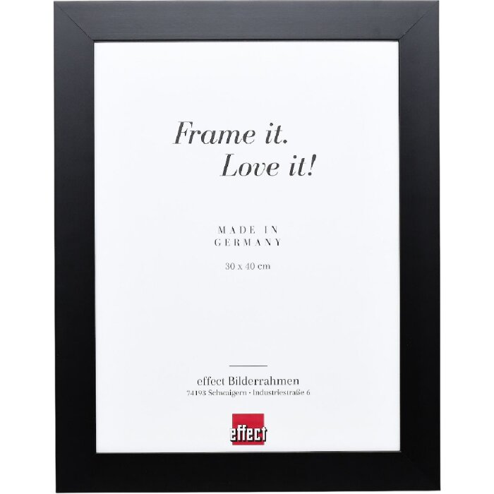 Efect cadru din lemn masiv profil 30 negru 9x13 cm sticlă anti-reflexivă