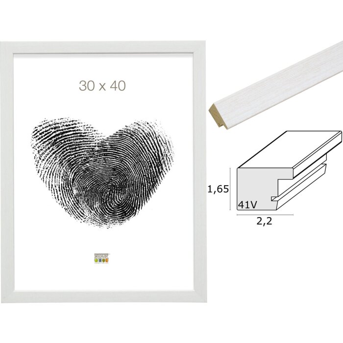 Ramă din plastic Deknudt S41VF1 albă cu sticlă antireflex 10x15–40x50 cm