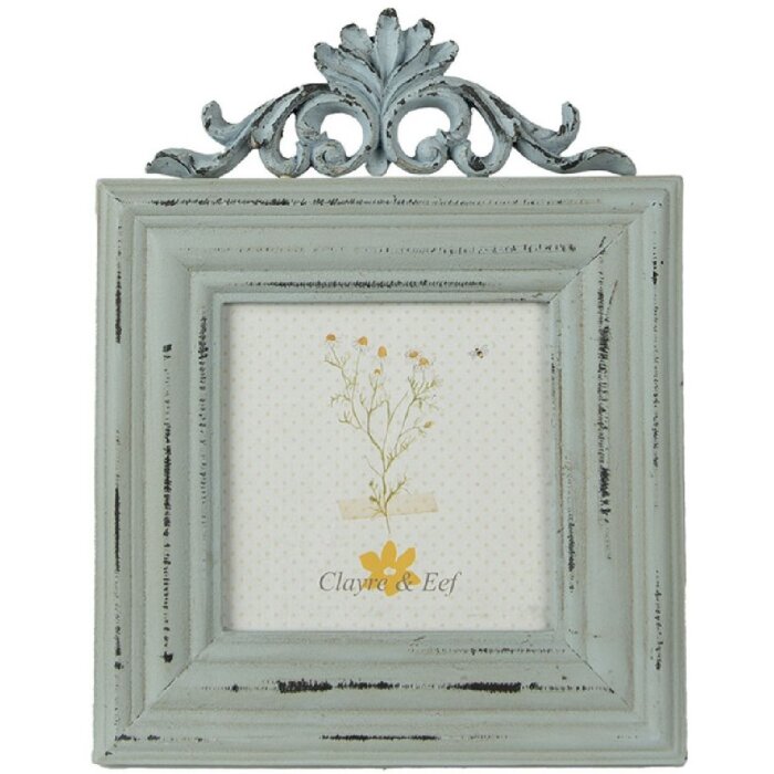 Clayre & Eef 2F0818 Bilderrahmen 10x10 cm Grün MDF Rechteck Fotorahmen