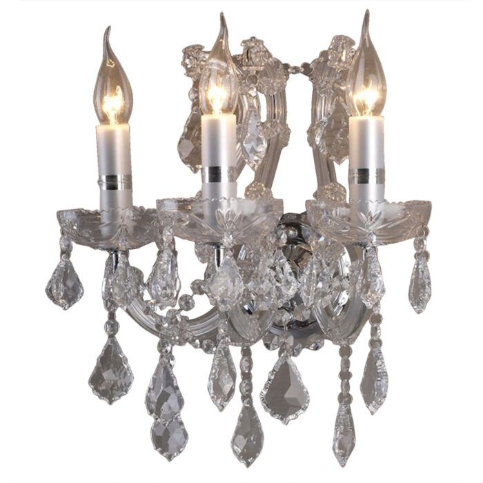 Lampă de perete cristal transparent 35x21x40 cm E14-max 3x40W 5LL-CR132