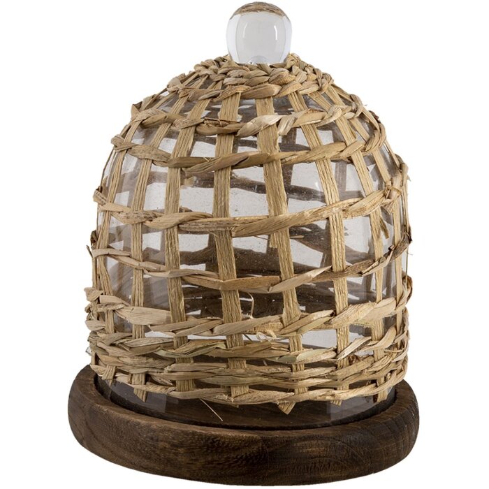 Borcan clopot de sticlă maro Ø 18x22 cm 64813