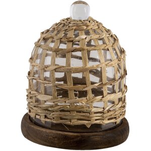 Borcan clopot de sticlă maro Ø 18x22 cm 64813