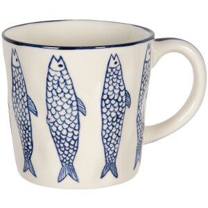 Clayre & Eef 6CEMU0097 Cană motiv pește crem albastru...