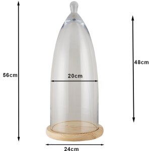Borcan clopot de sticlă transparent Ø 24x56 cm...