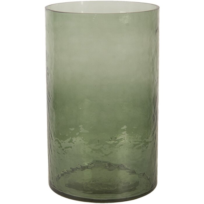 Clayre & Eef 6GL3024 Lanternă Ø 15x25 cm Suport de lumânări rotund din sticlă verde