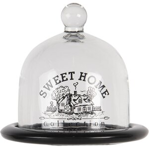 Borcan clopot de sticlă negru Ø 12x12 cm 6GL3410