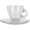 Ceașcă de cafea cu farfurioară transparentă 8x6x6 - 11x10x2 cm - 85 ml 6GL3418