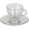 Ceașcă de cafea cu farfurioară transparentă 8x6x6 - 11x10x2 cm - 85 ml 6GL3418