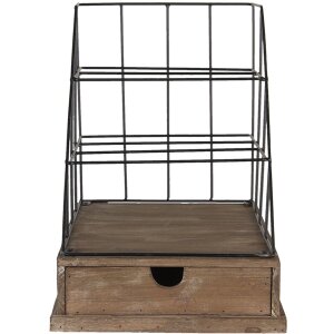 Suport de scrisori cu sertar multicolor 26x32x36 cm 6H1978