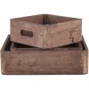 Tavă decorativă (set de 3) maro 24x24x6 - 20x20x6 - 16x16x6 cm 6H2006