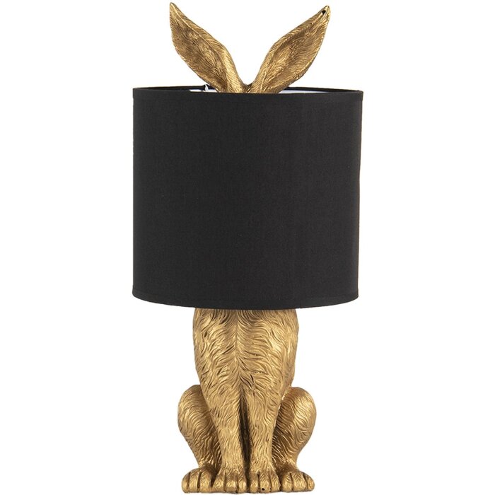 Clayre & Eef 6LMC0013GO Lampă de masă Rabbit Gold Black Ø 20x45 cm E27