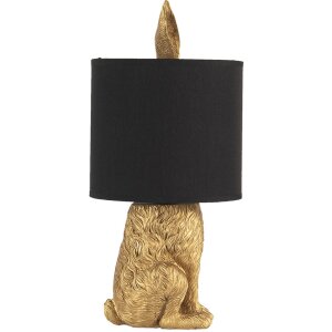 Clayre & Eef 6LMC0013GO Lampă de masă Rabbit Gold Black Ø 20x45 cm E27
