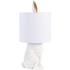 Clayre & Eef 6LMC0013W Lampă de masă Rabbit Ø 20x45 cm Poliresină albă