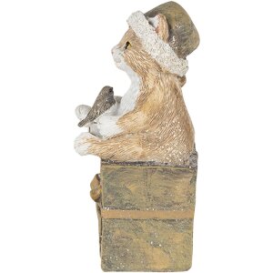 Decorație pisică multicoloră Clayre & Eef 5x4x10 cm