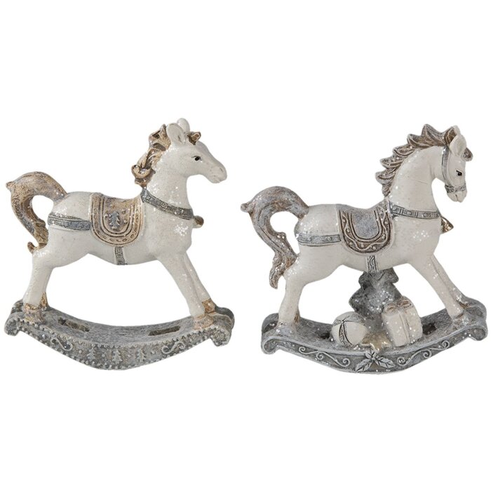 Clayre & Eef Decorațiune Căluț de Balans Set 2 bucăți 7x2x8 cm