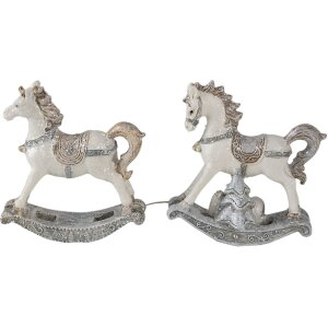 Clayre & Eef Decorațiune Căluț de Balans Set 2 bucăți 7x2x8 cm