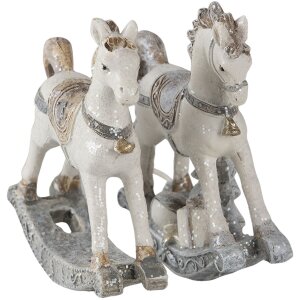 Clayre & Eef Decorațiune Căluț de Balans Set 2 bucăți 7x2x8 cm