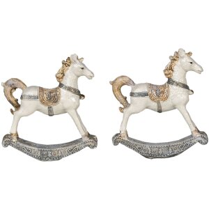 Clayre & Eef Decorațiune Căluț de Balans Set 2 bucăți 7x2x8 cm