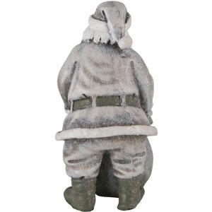 Decorațiune Moș Crăciun cu ren argint 10x7x13 cm 6PR4729