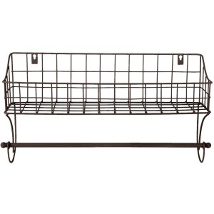 Clayre & Eef Gästetuchhalter mit Korb schwarz...