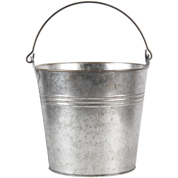 Eimer decorativ gri Clayre & Eef, zinc, Ø 18x16-26 cm