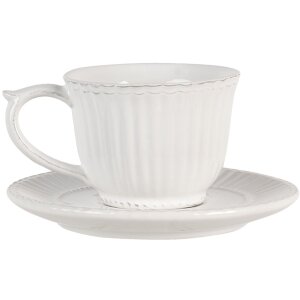 Ceașcă de cafea cu farfurioară crem Ø 15x8 cm -...