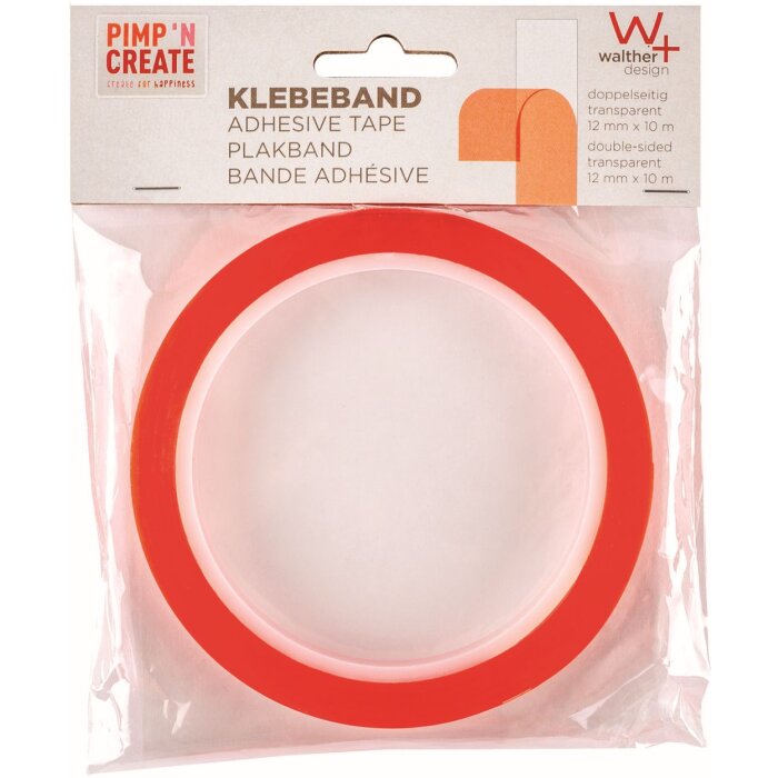 Walther bandă adezivă față-verso PIMP AND CREATE 12 mmx10 m rolă transparentă