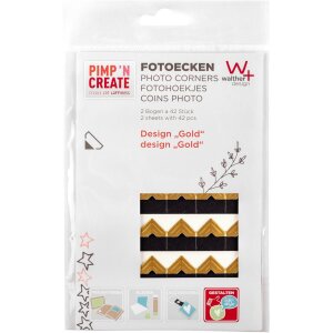 Colțuri foto Walther PIMP AND CREATE aur 2 foi de 42