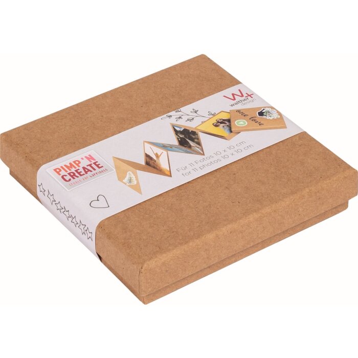 Walther fanfold box PIMP AND CREATE 10 fotografii 10x10 cm maro