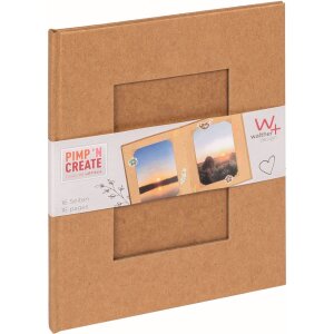 Walther Fotoalbum PIMP AND CREATE braun 16,5x20 cm 16 Seiten