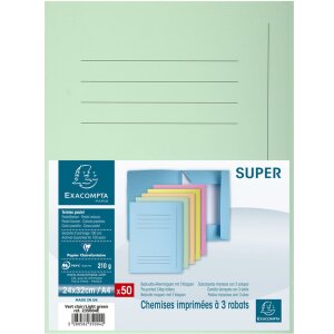 SuperBüro SUPER 210 Aktenmappe Hellgrün 3 Klappen A4 50St-Pack