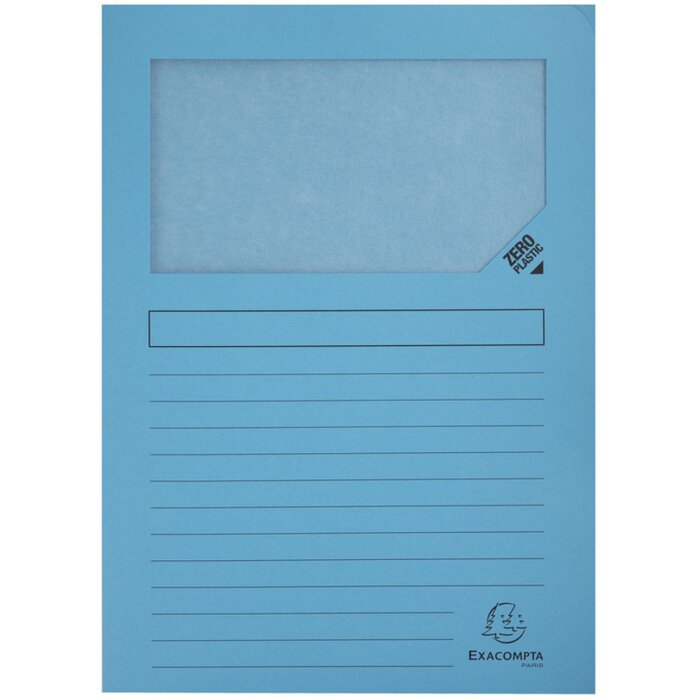Mape de fișiere EXACOMPTA 160g, intensiv albastru, A4, fără plastic, 100 bucăți