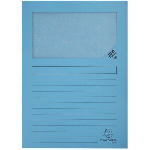 EXACOMPTA 160g Fenstermappen Intensivblau A4 Plastikfrei...