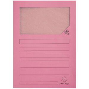 Exacompta Mape cu Ferestre A4 Colorate 100 buc, 160g/m², Eco-Friendly