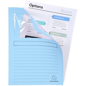 EXACOMPTA Mape cu ferestre A4 Albastru Super deschis 160g 100 buc