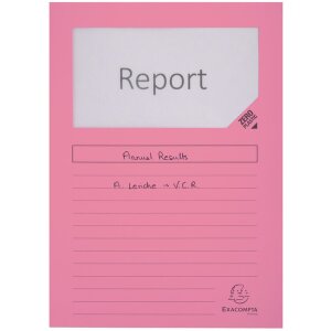 Mapă de birou EXACOMPTA 55500E SUPER Pink A4 160g - 100 bucăți, eco, fereastră de vizibilitate