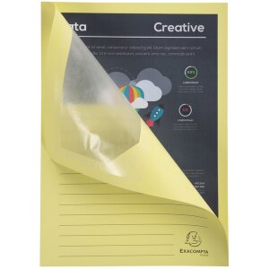 Măpări pentru fișiere Exacompta DIN A4, fără plastic, galben canar, 100 buc.