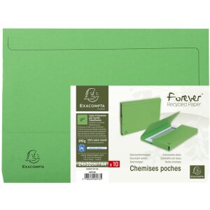 Exacompta pachet de 10 dosare Forever DIN A4 intensiv verde
