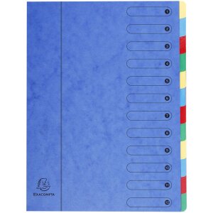Exacompta Ordnungsmappe 12-teilig A4 Harmonika blau