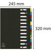Exacompta Ordnungsmappe HARMONIKA Gummizug Colorspan 12 Fächer DIN A4 Schwarz