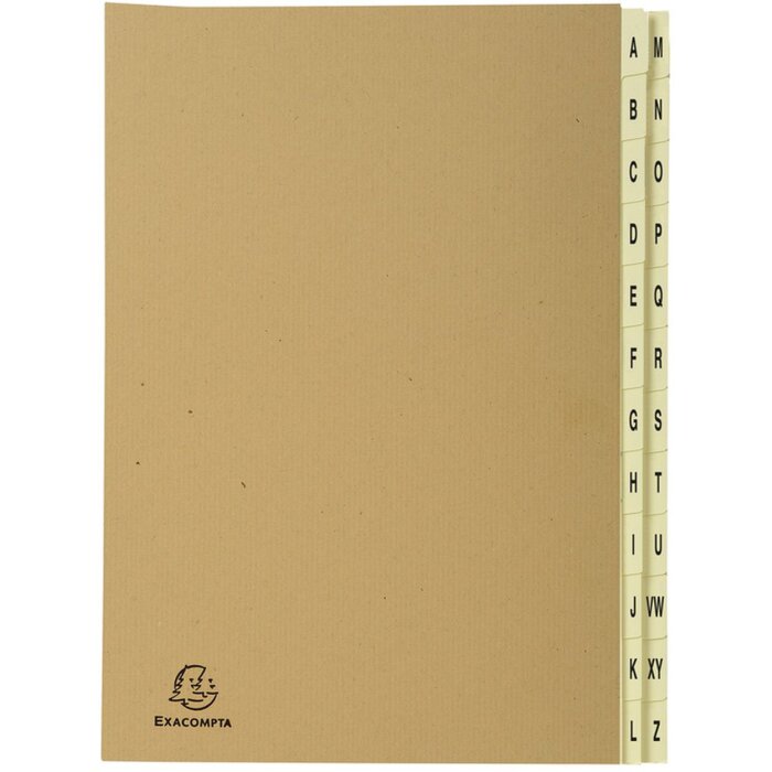Exacompta Ordnungsmappe 24 Fächer A-Z Kraft DIN A4 25x33 cm