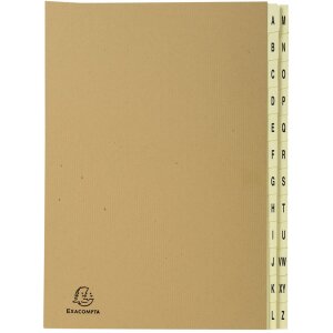 Exacompta Ordnungsmappe 24 Fächer A-Z Kraft DIN A4 25x33 cm
