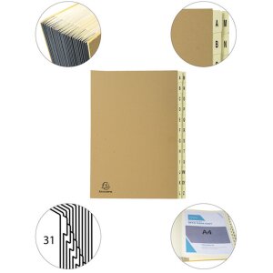 Exacompta Ordnungsmappe 24 Fächer A-Z Kraft DIN A4 25x33 cm
