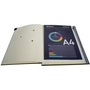 Mapă de ordonare cu spate elastic, 26 dosare A-Z, DIN A4, negru